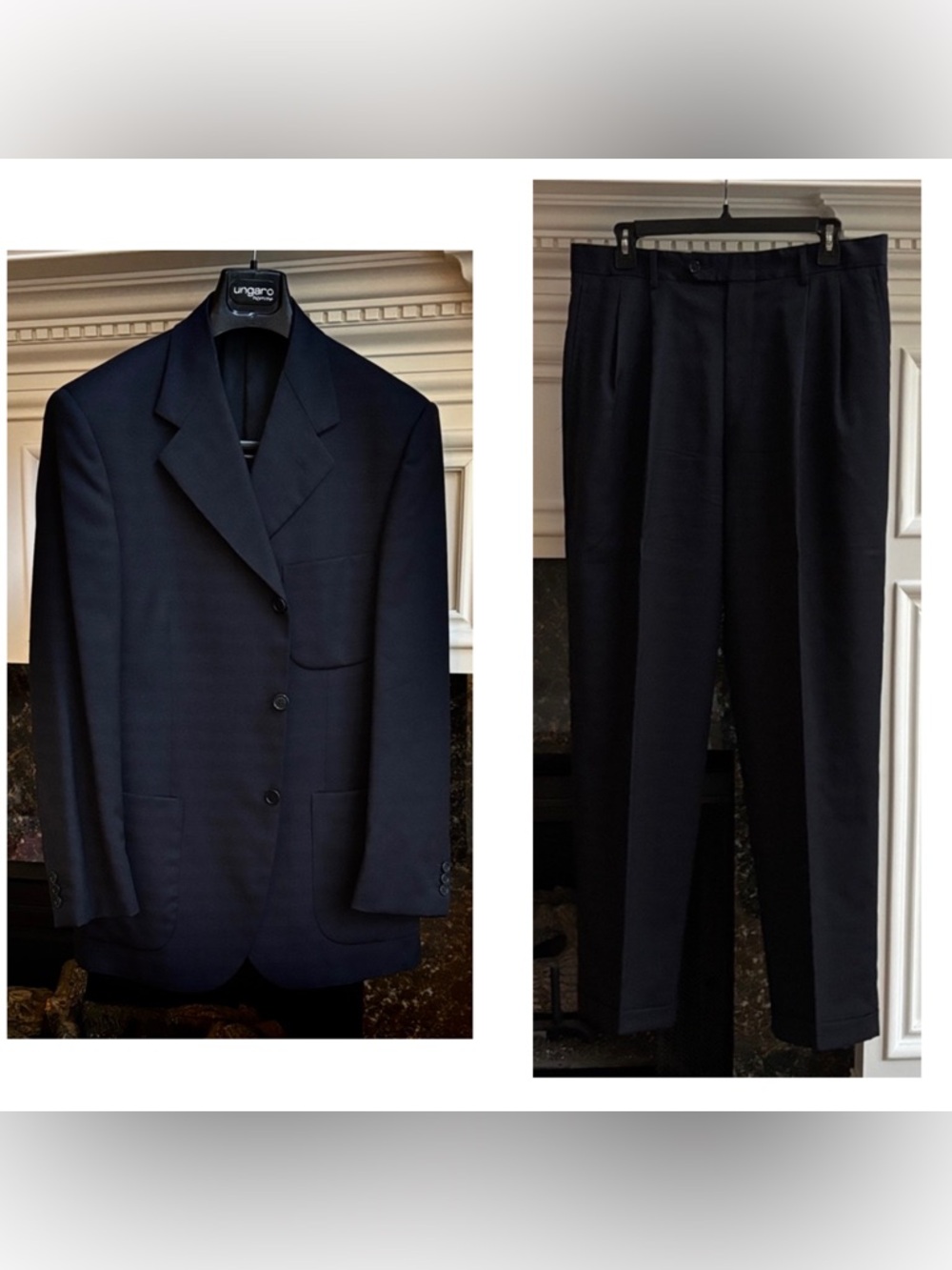 Cerruti 1881 100% wool blue 3 button suit sz.50